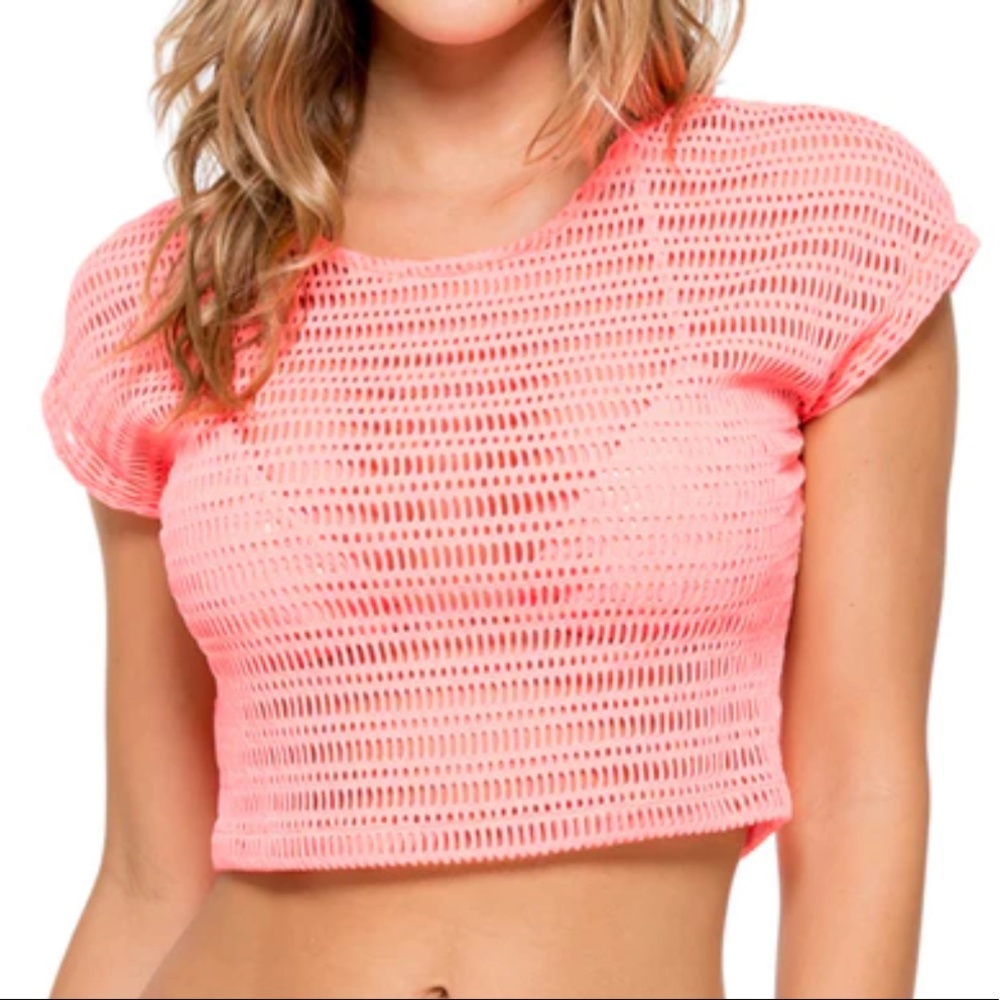 NWOT-Lulu Fama Take Me To Paradise Cap Sleeve Crop Top